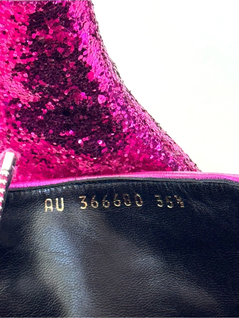 Saint Laurent "Babies" glitter ankle boots in hot pink from the F/W 14 Runway - Picture 9 of 12